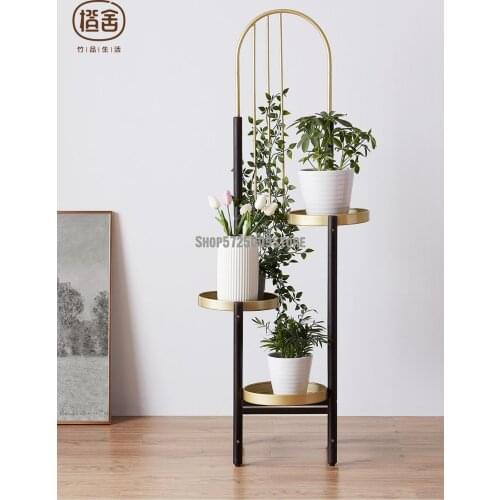 Light luxury flower stand living room simple floor flower shelf balcony multi-layer storage flower pot shelf succulent plant sta