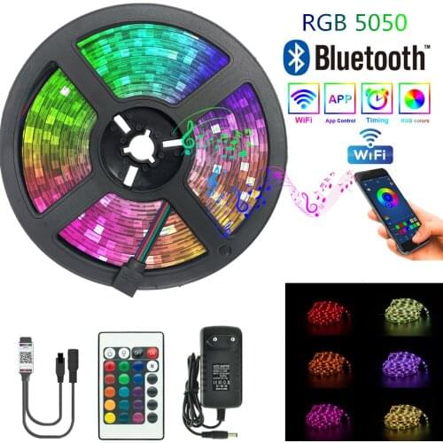LED Strip Lights RGB 5050 Waterproof Tape DC 12V RGB Ribbon diode Flexible Lamp Background Lighting IR WIFI Bluetooth Controller