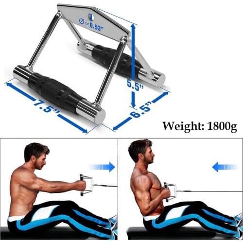 V Sharp Bar Push-down Cable Machine Double D Handle Attachments Strength Training Device Fitness Equipment Accessories