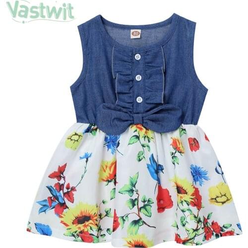 Джинсовые платья для малышек Vastwit China At AliExpress