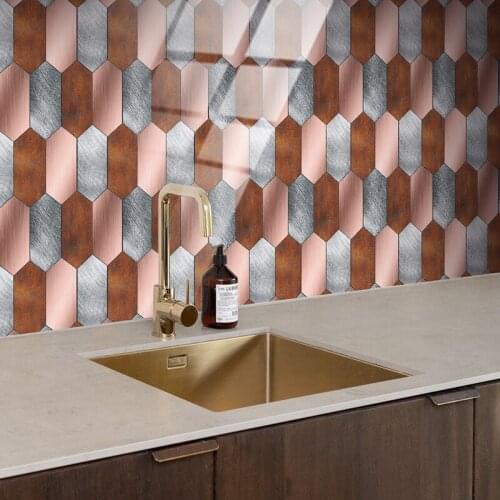 Waterproof Heat Resistant Geometric Ceramic Tile Stickers Floor Sticker Home Kitchen Decoration Paste Home Decoretion