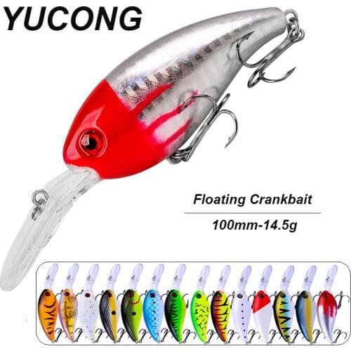 YUCONG 6Pcs/lot Crank Fishing Lures 10cm-14.5g Hard Wobblers Swimbaits Minnow Baits Topwater Carp Bass Artificial Crankbaits