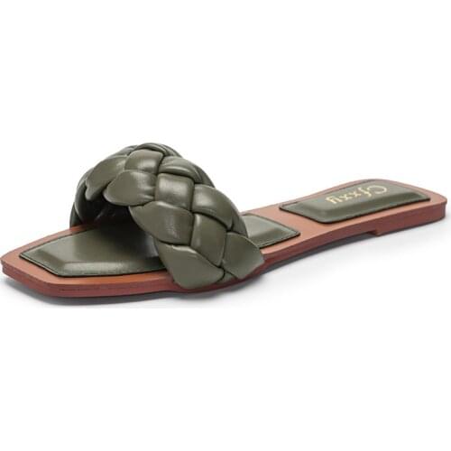 Womens Slippers Summer New Style Woven Casual Sandals Fashion Flat Slippers