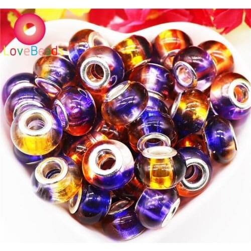 10Pcs Colorful Round Loose 5mm Big Hole Rondelle Beads for Women Bracelet Jewelry Making Snake Chain Spacer Bead Bulk Wholesale