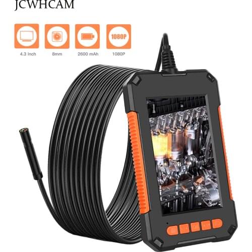 1080P Endoscope Camera Semi Rigid Cable 4.3 inch LCD Screen Endoscope Industrial Inspection Camera Waterproof 8mm Lens TF Card