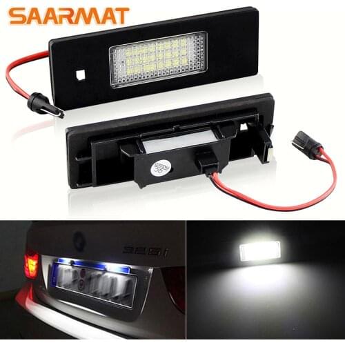 2pcs Plug and play car license plate lamp DC 12V 24 LED chip white for BMW 1 Series E87N E85 Z4 E86 6 Series E63 E64