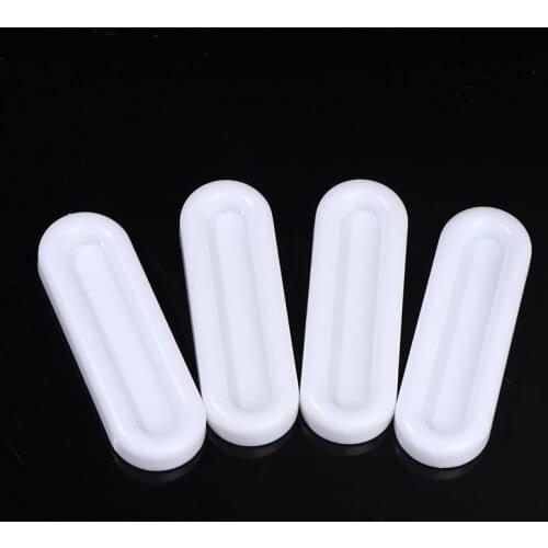 4Pcs ABS Plastic Glass Window Cabinet Drawer Tools Auxiliary Door Handles Sliding Door Handle Portable White Self-adhesive