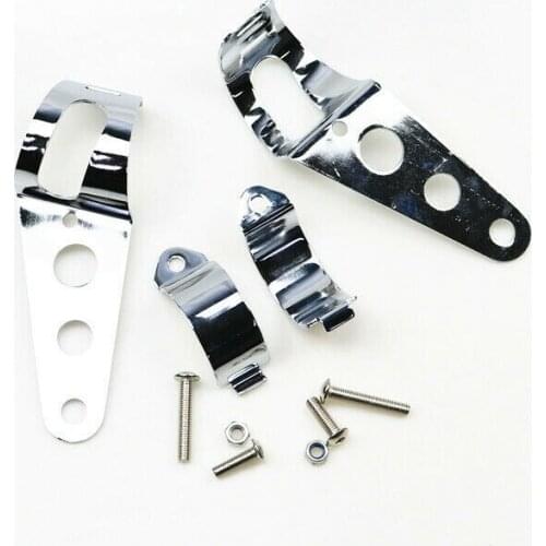 43-51mm Headlight Mount Chrome Fork Bracket For Harley Honda Chopper Cruiser CB