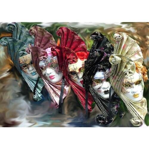 5D Diamond Embroidery mosaic Carnival Masks Venice 5D Full Square Round drill DIY Diamond Painting Rhinestone of pictures love