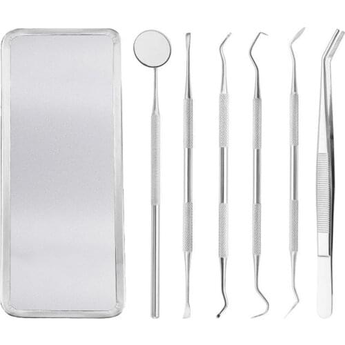 6pc Dental Hygiene Tool Kit Dentist Tartar Scraper Scaler Dental Equipment Calculus Plaque Remover Teeth Cleaning Oral Care Tool