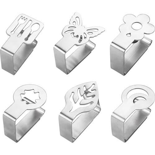 6pcs Tablecloth Clips Picnic Table Cloth Clips Thickened Strong Stainless Steel Table Cloth Holders Clips For Camping Party Home