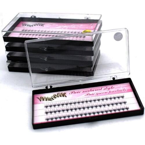 60 Cluster premium sable false natural matte black eyelash extension wholesale eye lashes extension cilia makeup eyelashes