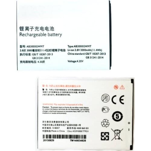 AB3000GWMT battery 3000mAh 3.7v 11.4WH for PHILIPS S616 Cellphone batteries