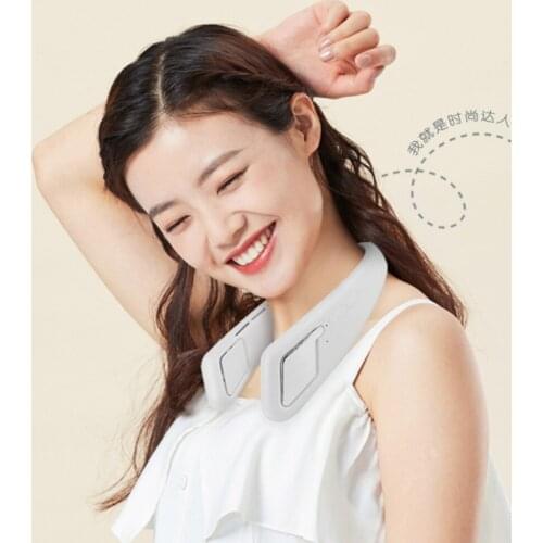 Free Shipping Bluetooth Audio Hanging Neck Leafless Mini Massage Fan Portable Travel Sports Mobile Phone Bluetooth Music Fan