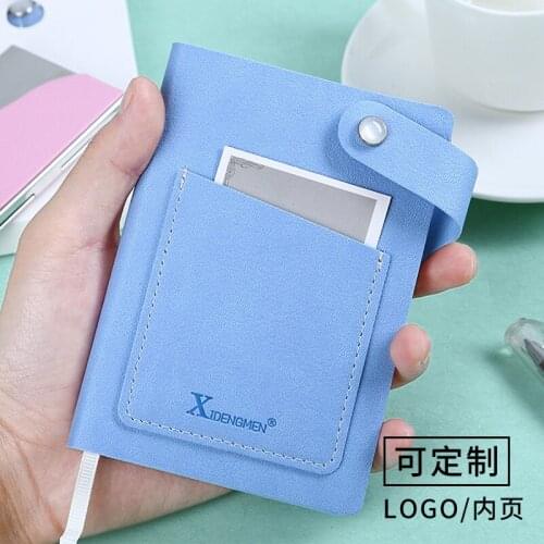 Notebook A7 Journal Leather Portable Organizer Record Diary Notepad Planners School Agenda Office Card Pocket stationery