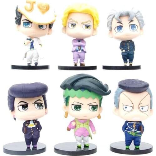 7cm jojo bizarre adventure figure Diamond Kujo Jotaro Higashikata Josuke Rohan Action Figure japan pvc anime figurine 6pcs/set