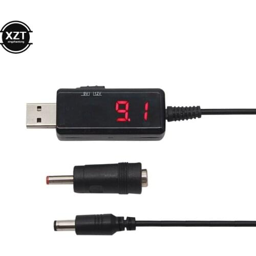 USB To DC Boost Converter Cable 5V Step Up to 9V 12V Adjustable Voltage Step-up Volt Transformer DC Power Regulator with Switch