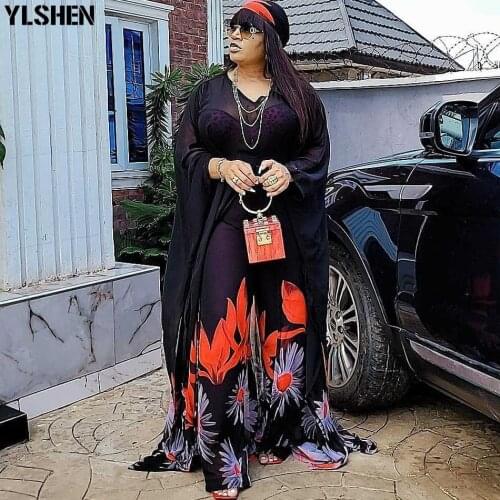 2 Two Piece Set Summer Clothes African Dresses for Women 2021 Party Dress Sets Pants Suits Dashiki Abaya Dubai Boubou Robe Femme