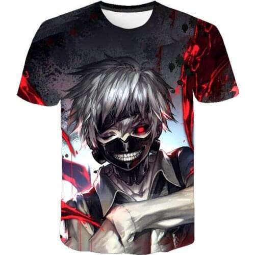 Hot Sale AnimeTokyo Ghoul T-shirt 3D Printed Summer Fashion Popular Short-sleeved Casual T-shirt Unisex Harajuku Streetwear Tops