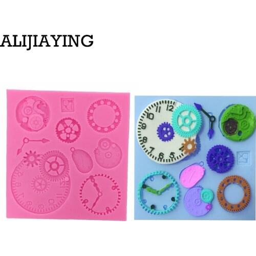 M0915 Clock/Watch Shape Silicone Cake Mold For Cakes Decoration tools Fondant Sugar Craft Tools Kitchen accessories