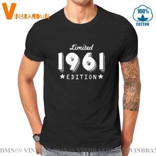 Fashion Born in 1961 Limited Edition Gold Design Mens Black T-SHIRT Cool Casual pride t shirt Unisex men Short Sleeves T-shirts