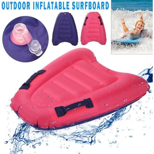 Inflatable Kids Kickboard Portable Bodyboard Swimming Learning Float Surfboard Kids Safe Sea Surfing Board