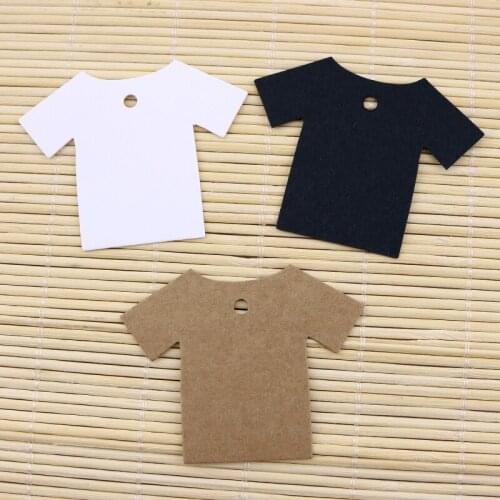 Wholesale 100Pcs/lot Kraft Paper Cards 7x5.5cm Cardboard Hang Tags Coat Shape Jewelry Display Packaging Card Price Label Tag