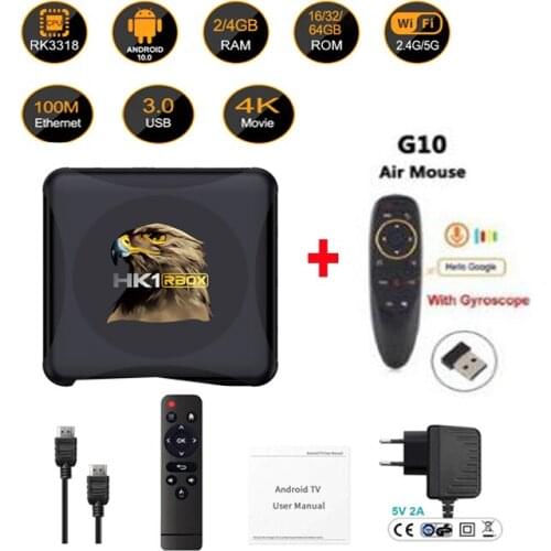 HK1 RBOX R1 MINI Android 10.0 Smart TV BOX Rockchip RK3318 4GB 64GB 2.4G&5G Dual WIFI BT4.0 4K 3D H.265 Youtube Set Top Box