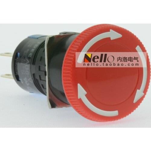 [ SA ]Izumi IDEC 16mm genuine emergency stop button switch AB6M-V2R rotation reduction 2a2b--10PCS/LOT