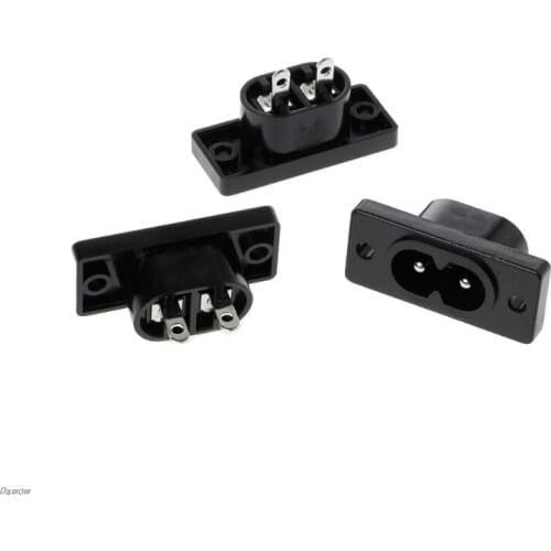 5 Pcs IEC320 C8 2 Terminal Power Plug Inlet Socket AC 250V 2.5A Damom