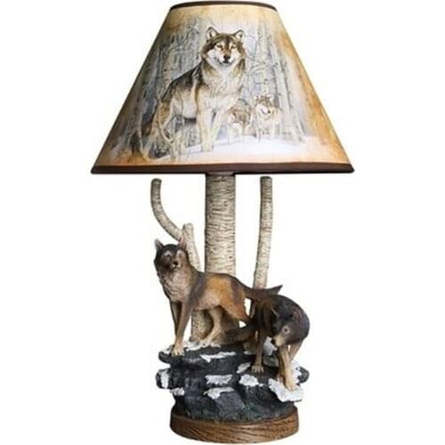 Modern Resin Wolf Table Lamps Led Stand Desk Light for Living Room Bedroom Home Decor Animal Lamp Bedside Reading Fixtures E27