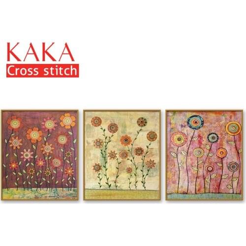 Cross stitch kits,Embroidery needlework sets with printed pattern,11CT-canvas for Home Decor Painting,Flowers Full NCKF154