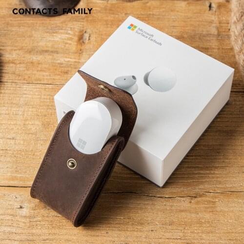 Suitable for Microsoft surface headset protective case new Crazy Horse leather wireless bluetooth headset leather case 2020