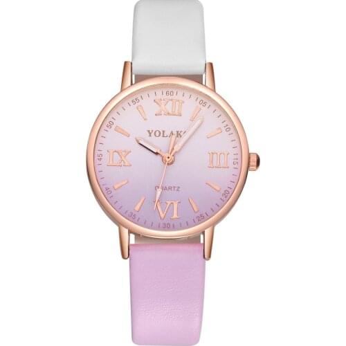 Famous brand new YOLAKO fashion two-color mirror quartz girl watch rose gold frame ladies watch gift clock time reloj mujer