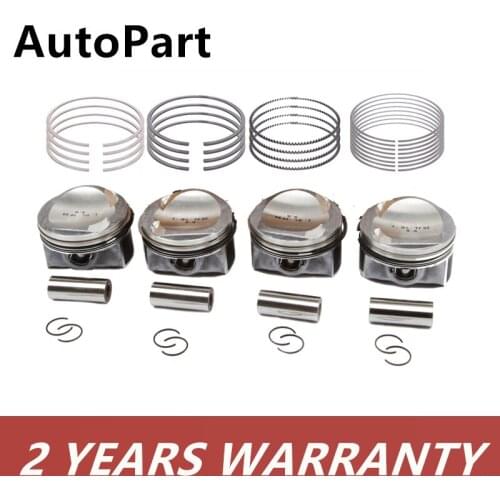 06J198151B 06H107065BK 4PCS Piston Ring Assembly&Piston Kit Fit For VW Passat Golf For Audi A3 A4 A5 TT 1.8TFSI 06J198401F