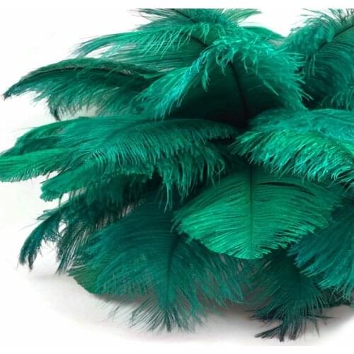 Asia Ra Pack Of 10PCS Dark Green Dyed Ostrich Tails Feather 55-60CM 22-24" Natural Carnival Decorate Plume Crafts Making Plumage