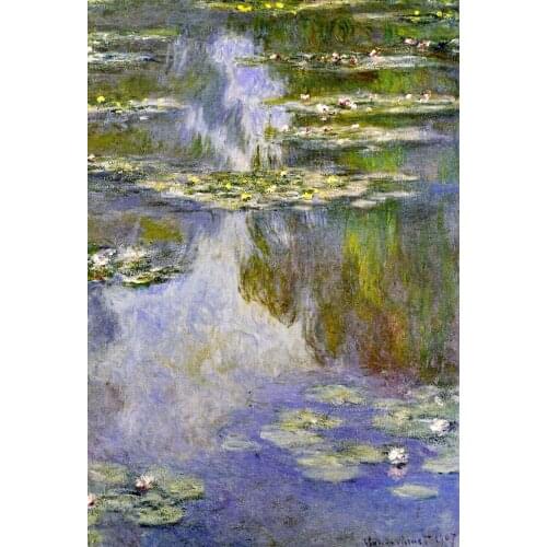 100% handmade landscape oil painting reproduction on linen canvas,water-lilies-19 by claude monet