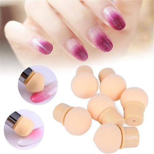 5PCS Dual-ended Sponge Replaceable Heads for Glitter Powder Nail Brush Sponge Head of Picking Dotting Gradient Pen Tool