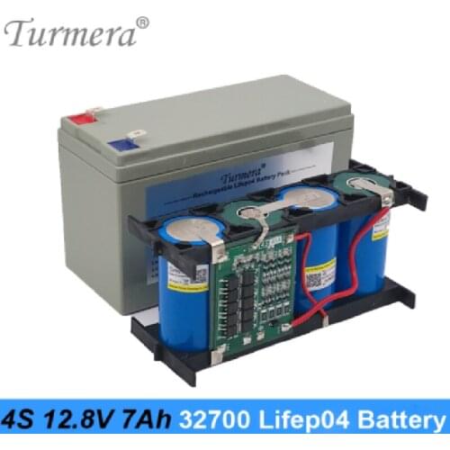 Lifepo4 Battery Pack 32700 4S1P 12.8V 7Ah with 4S 40A Balanced BMS for Electric Boat and Uninterrupted Power Supply 12V Turmera