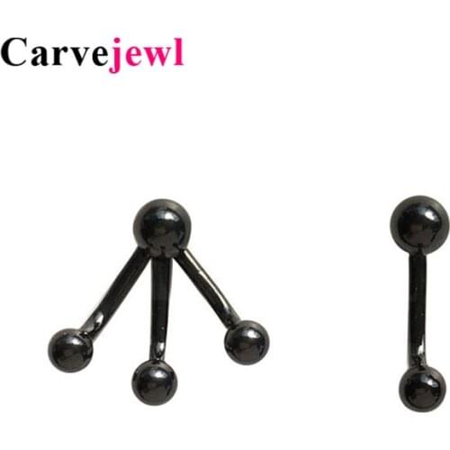 Carvejewl front and back Double Sided stud earrings new simple black color gold plating colors asymmetric earring female jewelry