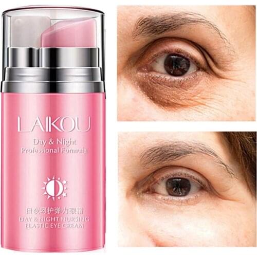 1Pcs Day And Night Double-Tube Eye Cream Serum Anti-Wrinkle Anti-Aging Brighten Nourish Repair Lifting Firming Rose Skin Care