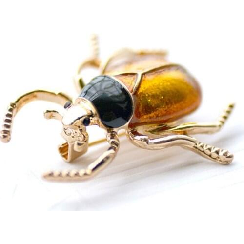 5 Color Enamel Pin Red Insect Brooches For Women Corsage Clothes Accessories Scarf Buckle Sweater Badge Beetle Brooch Jewelry