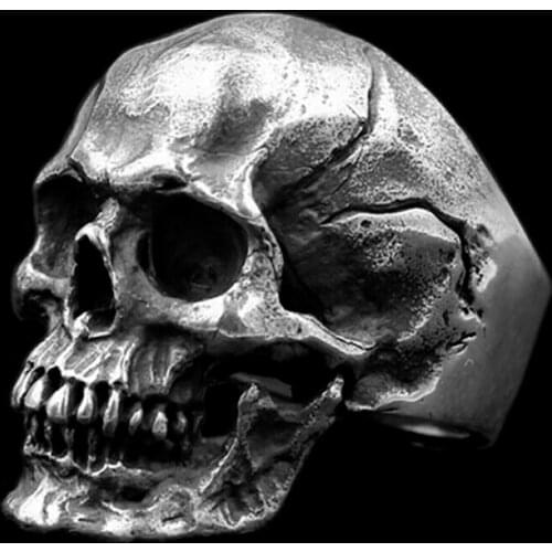 Gothic Punk Skeleton Skull Shape Terror Finger Party Ring Men Women Biker Night Club Ring Viking Personality Gift for Boyfriend