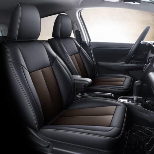 Customized Automotive Seat Cover For Honda Fit 2014, 2015, 2016, 2017, 2018, 2019 Waterproof Leather Seat Cushion accessories