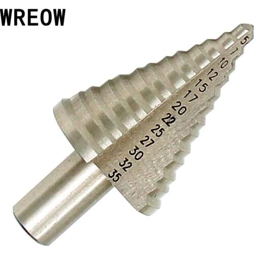 1pc Metric 5-35mm Cone Step Cone Drill Bit HSS Round Shank Spiral Grooved Hole Cutter Quick Release Cone Drill Bit