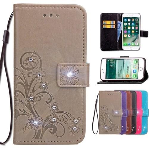 Sunjolly Leather Case Grass Rhinestone Flip Wallet Cover for Samsung Galaxy M10 M20 M40 A10 A30 A40 A50 A60 A70 A8S A20S A10S