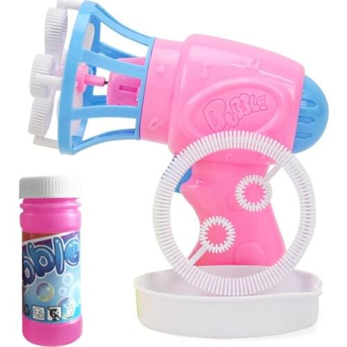 Summer Funny Magic Bubble Blower Machine Electric Automatic Bubble Maker Gun with Mini Fan Kids Outdoor Toys Wedding Supplies