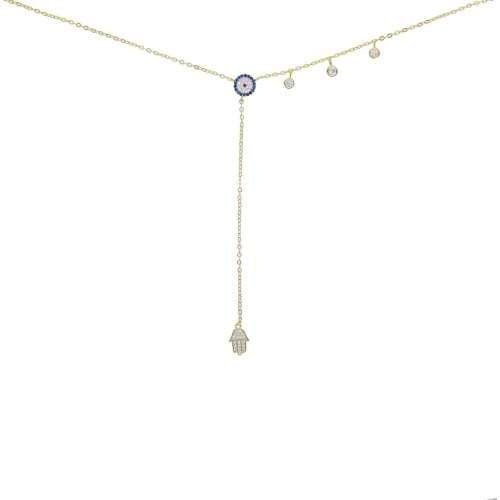 2019 Hot Sale Gold color Long eye drop pendant Choker Necklace Accessories For Women wedding Jewelry Y shape Chokers necklace