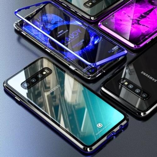 Magnetic Case For Samsung Galaxy S20 S10 S21 S8 S9 Note 20 Ultra Plus Lite Note 9 A71 s20 fe phone Cases Glass Cover Metal Funda