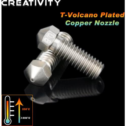 T-Volcano Plated Copper Nozzle Durable Non-stick High Performance M6 Thread For E3D Volcano Hotend 3D Printer Parts